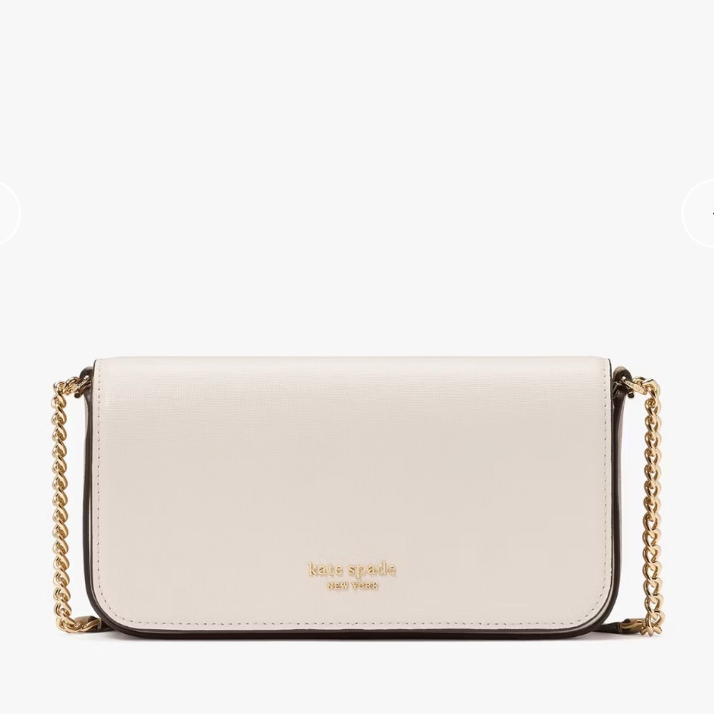 Kate Spade Devin Colorblocked Flap Chain Wallet Timeless Taupe Multi - Picture 14 of 16